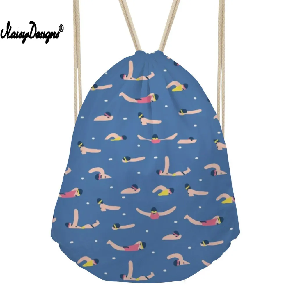 Drawstring Bag Women s Sports Pattern Daypack Girls Cartoon Beach Pouch Kids Cute College Package Travel