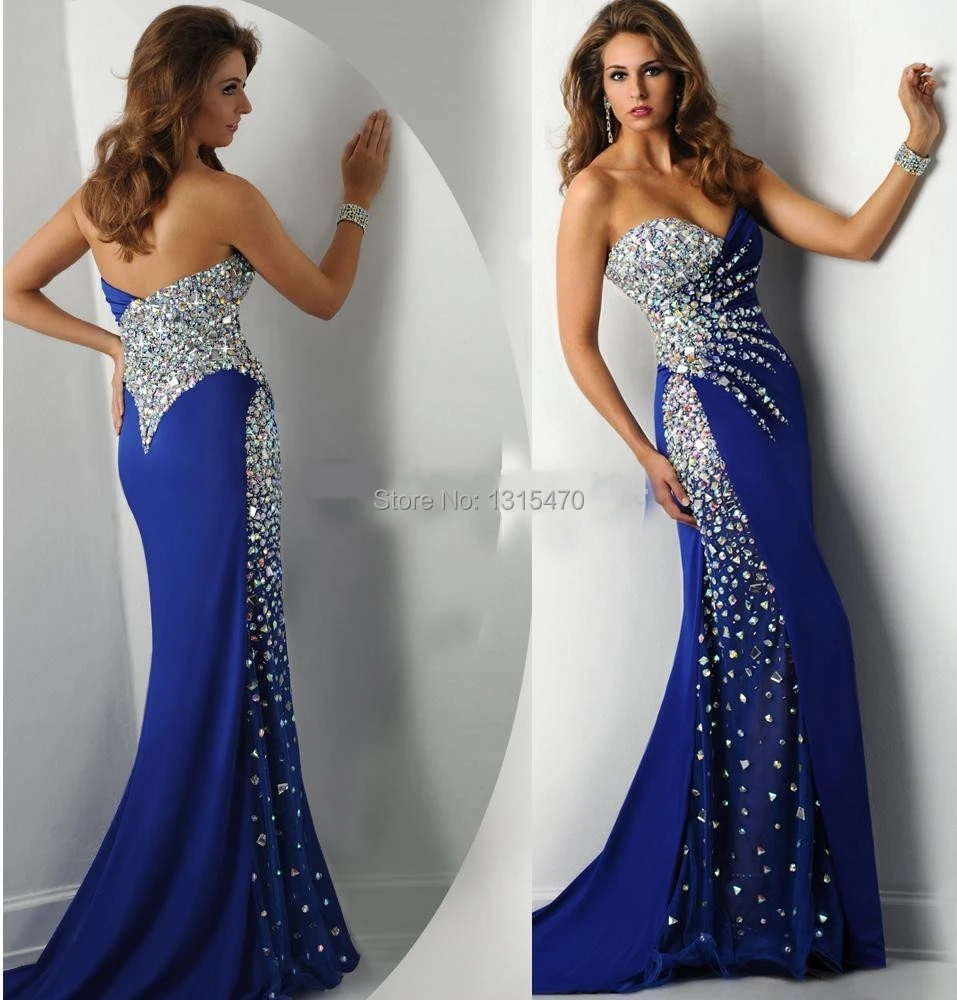 Sexy Sparkly Short Blue Prom Dress