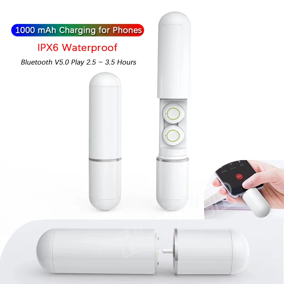 

Ture Mini TWS New Original Wireless Bluetooth 5.0 Earphones Touch Control Earbuds Headset Sport Headphone xy pods Power bank