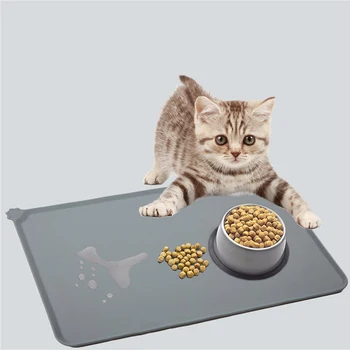 

2019 New Waterproof Pet Mat For Dogs Cats Solid Color Silicone Pet Food Pad Pet Bowl Drinking Mat Feeding Placemat Easy Washing