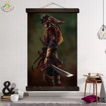 

Modern Wall Art Print And Poster Frame Scroll Frame Canvas Painting Decorative Picture Home Decoration Last Dark Oni Samurai