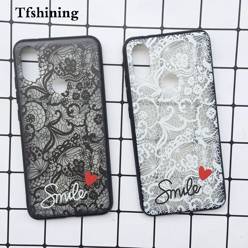 

Tfshining Lace Rose Phone Case For Xiaomi mi a2 6X Xiomi redmi 5 5A 5Plus 3D Flower Case xaomi redmi note 5 pro Matte Cover Capa