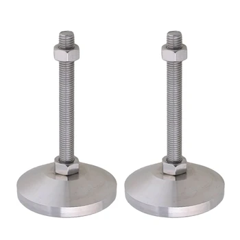 

Stainless Steel 80mm Dia M12x100mm Thread Fixed Adjustable Feet for Machine Furniture Feet Pad Max Load 3Ton Pack of 2