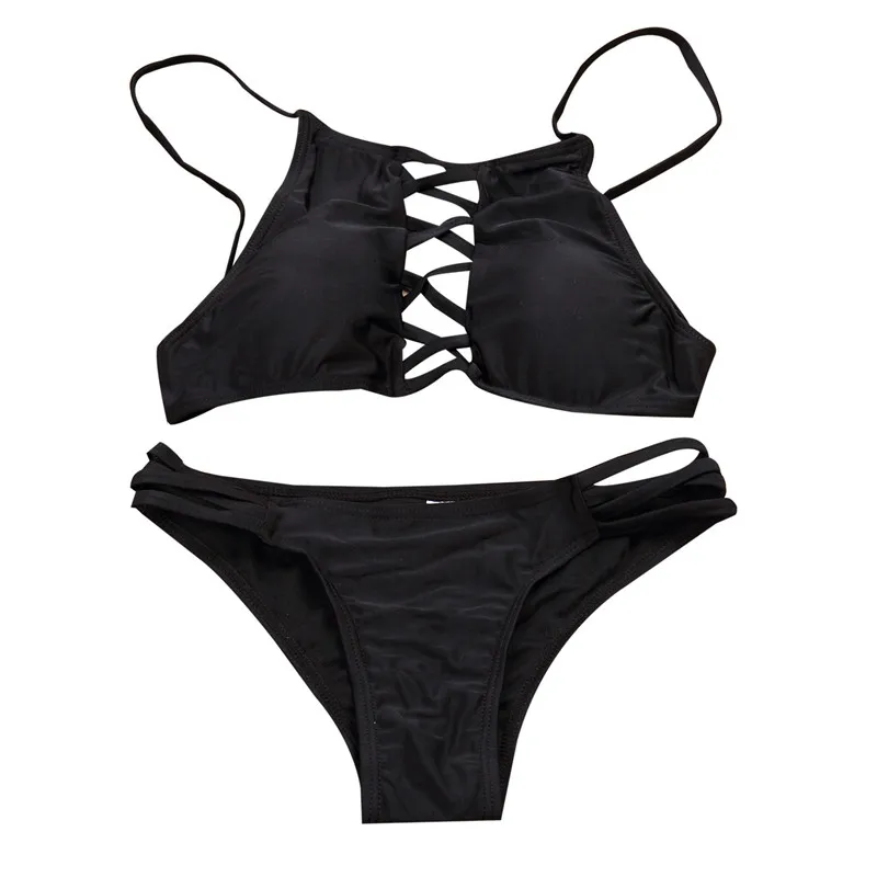 2 шт. женский купальник с высокой горловиной и открытой спиной|bikini brazilian bikini|bikini