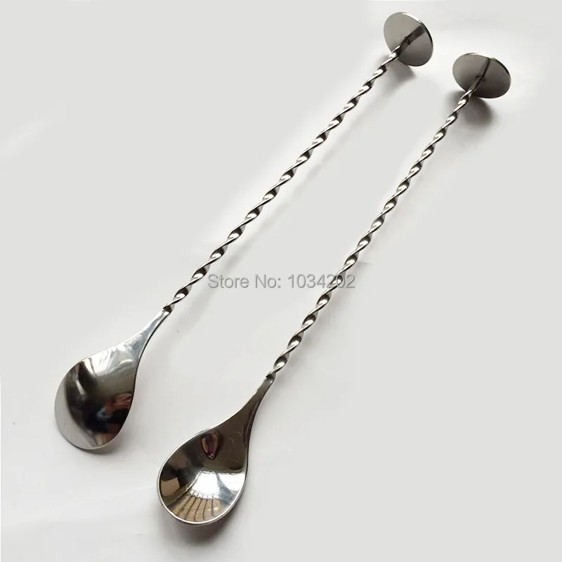 200 pcs Stainless Steel Cocktail Drink Mixer Bar Puddler Stirring Spoon