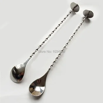 

200 pcs Stainless Steel Cocktail Drink Mixer Bar Puddler Stirring Spoon Ladle Stirrer Margarita DIY Tool