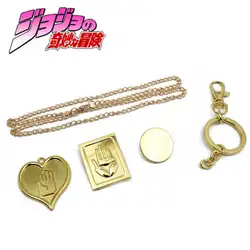 3 шт./компл. аниме JoJo's невероятное приключение Jotaro Kujo символ Золотой металлический кулон + шпильки цепочки и ожерелья брелок орнамент