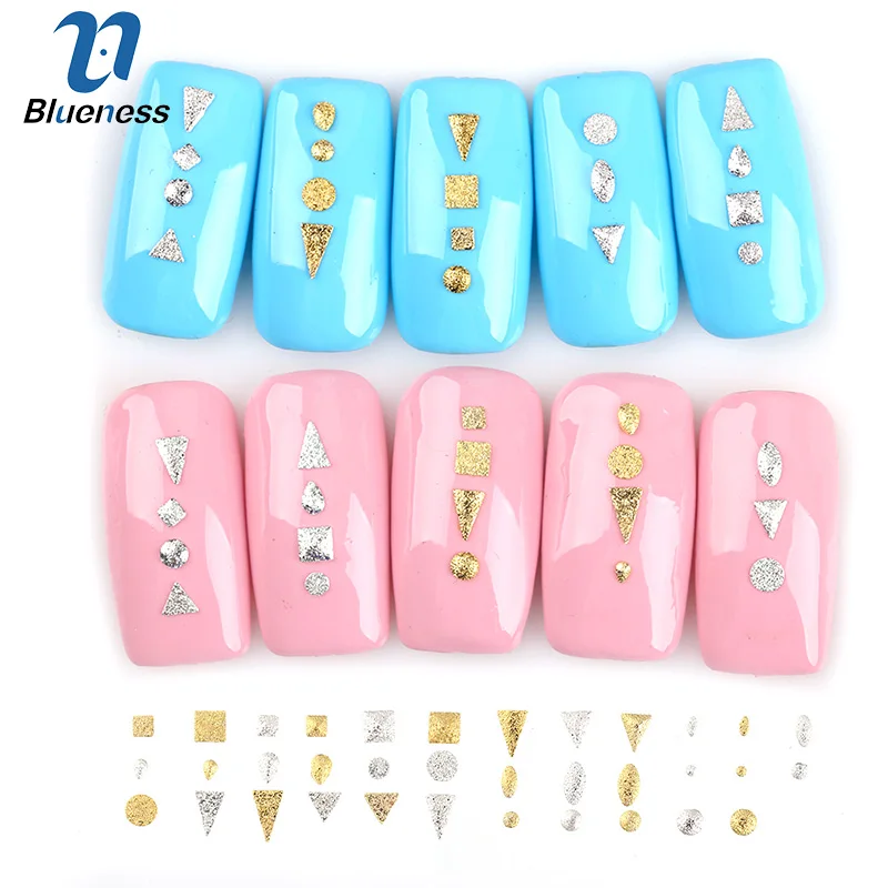 

Blueness 1000Pcs/Bag Mixed 3D Metal Nail Studs Round Square Rivet For Nail Art Decorations Charm Glitter Manicure PJ873-PJ907
