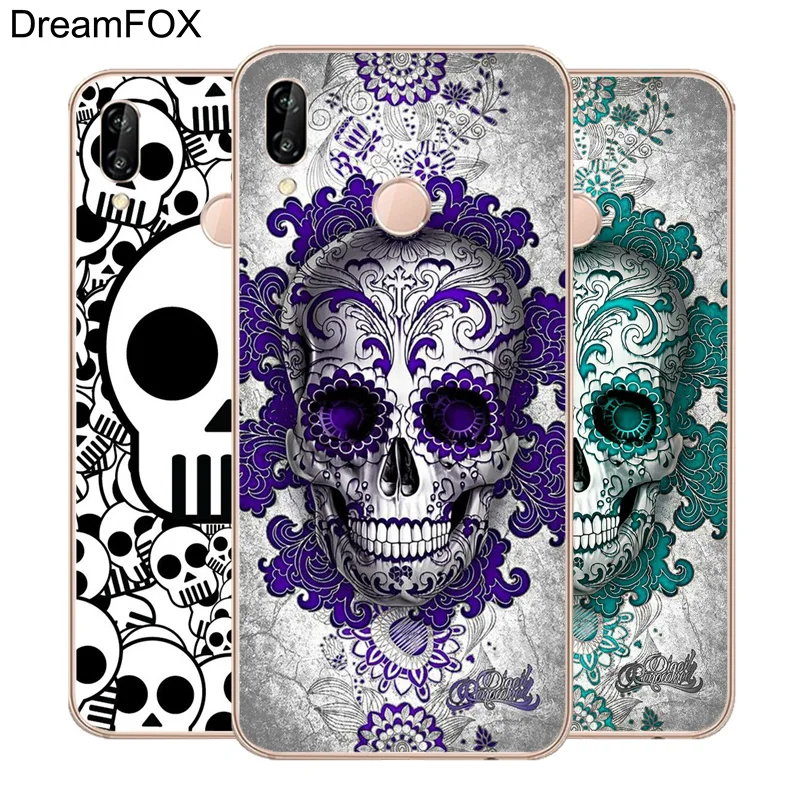 DREAMFOX L546 Мягкий ТПУ силиконовый чехол с черепом для huawei Honor 6A 6C 7X9 10 P20 P30 Lite Pro P Smart |