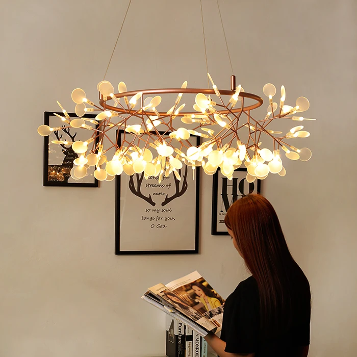 Светильник с подвеской современный из железа и бронзы диаметр 80 см|pendant lamp|led pendant