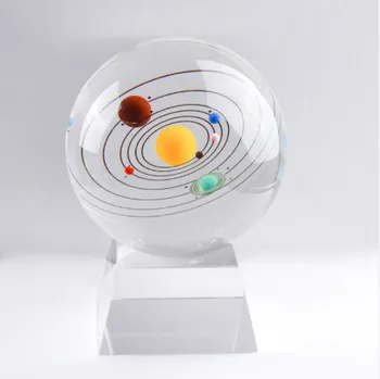 

80mm Diameter K9 Solar System Crystal Ball Glass Craft Globe Miniature Home Decor Ornament Accessories Birthday Gift