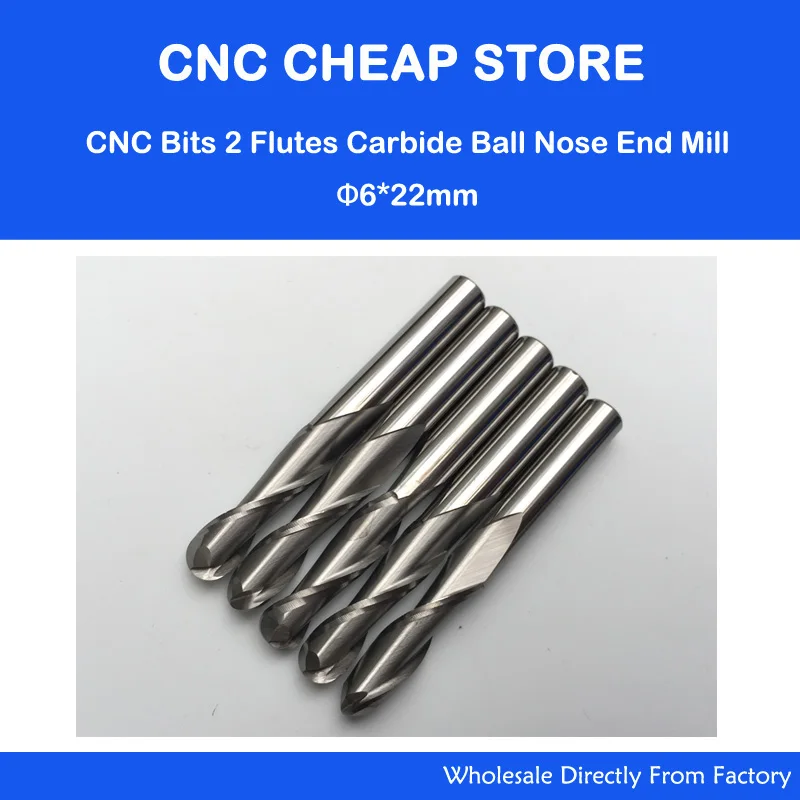 10pcs 22mm Double 2 Flutes Straight Router Bit End Mill CNC Milling 1//8/"x 1//8/"