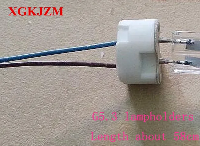 100 шт./лот Высокое качество 58 см с украшением в виде кристаллов лампа держатель Гнездо G5.3 лампы штекер/MR16 керамическая лампочка держатель