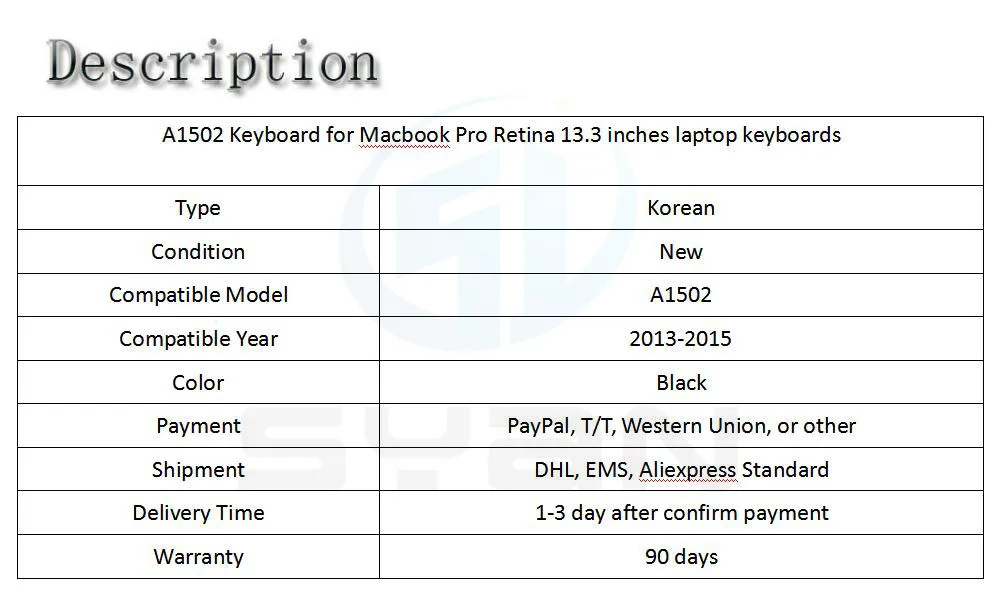 A1502 клавиатура для Macbook Pro retina 13,3 дюймов ноутбук ME864 ME865 ME866 клавиатуры абсолютно новые 2013