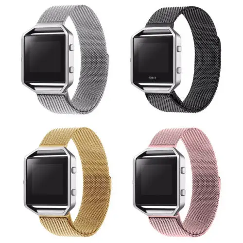 

CHENGXI watch bands for Fitbit blaze bands with frame,Stainless Steel Mesh loop Adjustable with Metal Frame for Fitbit Blaze,S&L