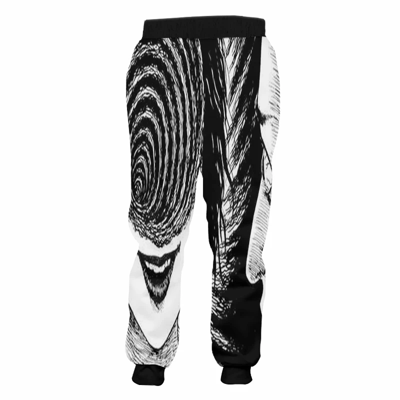 UJWI мужские Новые повседневные штаны с эластичной резинкой на талии, с 3D принтом, черные и белые комиксы, большие размеры, хабили, мужские спортивные штаны в стиле хип-хоп