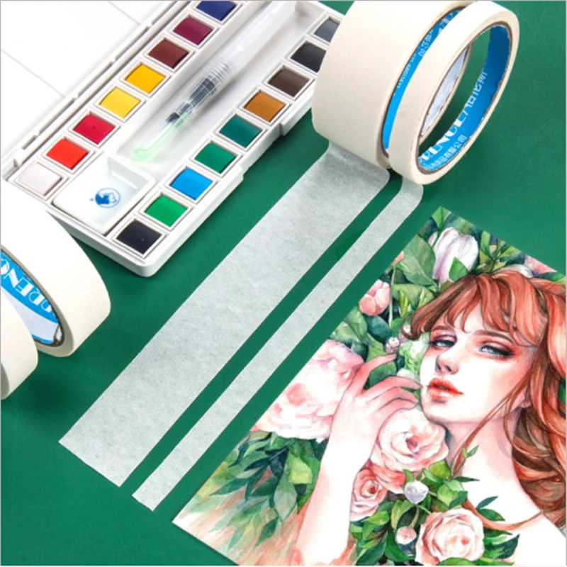 

5 Size Watercolor Art Masking Tape Set Drawing Leave Blank Sticker Reuse Art Tapes Diy Scrapbooking Sticker