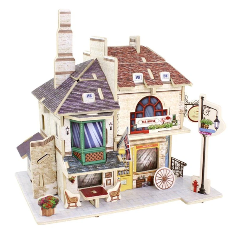  DIY Wooden House Furniture Handcraft Miniature Box Creative Gift Toy 3D Puzzle Wear-resistant Creative C0418#30                09