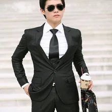 Крутой красивый 2 шт Нотч лацкан одна кнопка Черные смокинги для свадебной вечеринки выпускного вечера Terno Masculino высокое качество Slim Fit