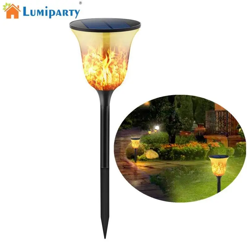 

LumiParty 96 LED Solar-Powered Torch Light Flame Lawn-Pin Lamp Christmas Wedding Festival Yard Decoration