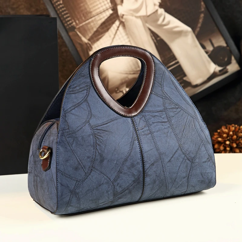 ICEV, новинка, европейский стиль, Ретро дизайн, женские кожаные сумки, высокое качество, кожаная сумка-мессенджер, женские офисные клатчи - Цвет: Синий