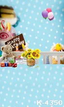 5x7ft Photograph Backdrops Vinyl Photo Baby Happy Birthday Digital Muslin Background Blue Photo Studio Blanket fondos fotografia
