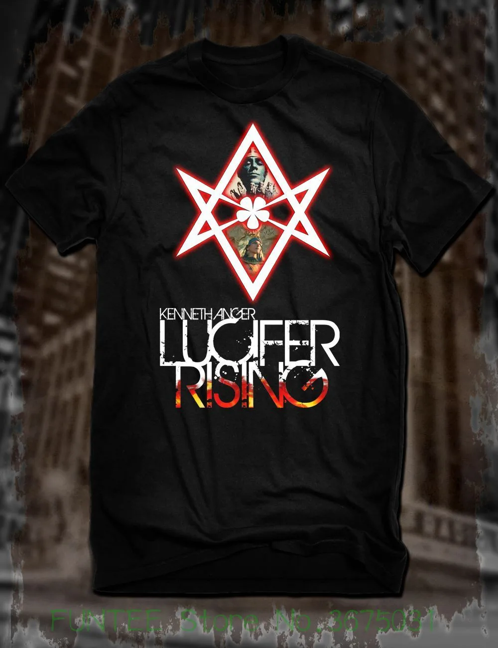 

Women's Tee New Lucifer Rising T-shirt Kenneth Anger Hollywood Babylon Satanic Tee Devil High Quality Ladies