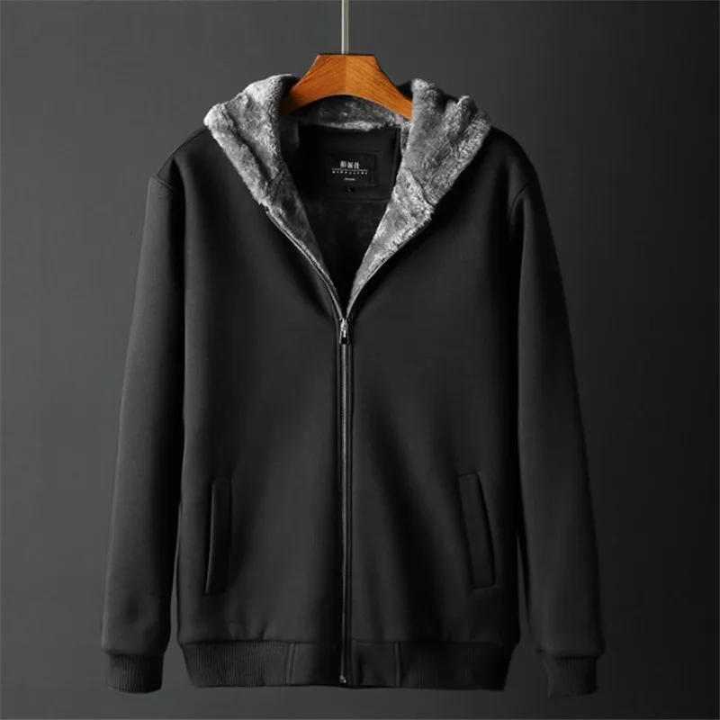 Autumn Winter Thick Warm Plus Size Hoodies Men Long Sleeve Velvet Casual Sweatshirt Jacket Mens Hooded Zipper Coat Xl5104