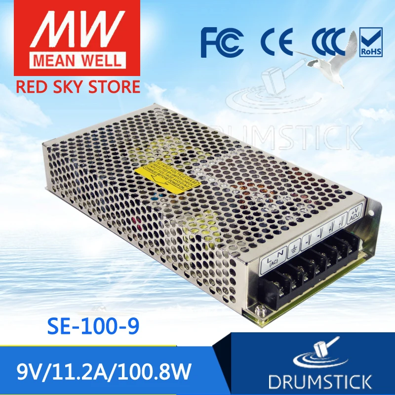 

Advantages MEAN WELL original SE-100-9 9V 11.2A meanwell SE-100 9V 100.8W Single Output Switching Power Supply