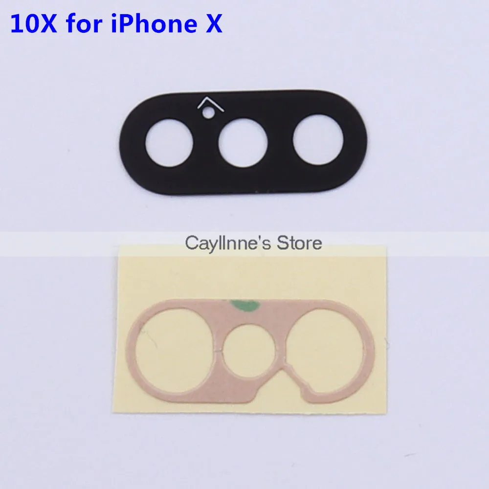 

10pcs new Back Camera Lens for iPhone X Rear Camera Ring Holder with Glass Lens Cover Replacement Repair Parts