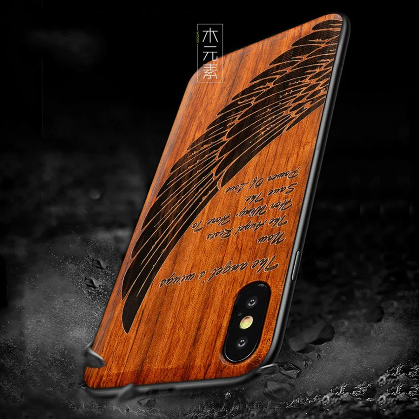 Чехол для iPhone XS Boogic оригинальный Деревянный чехол Max розовый ТПУ ударопрочный