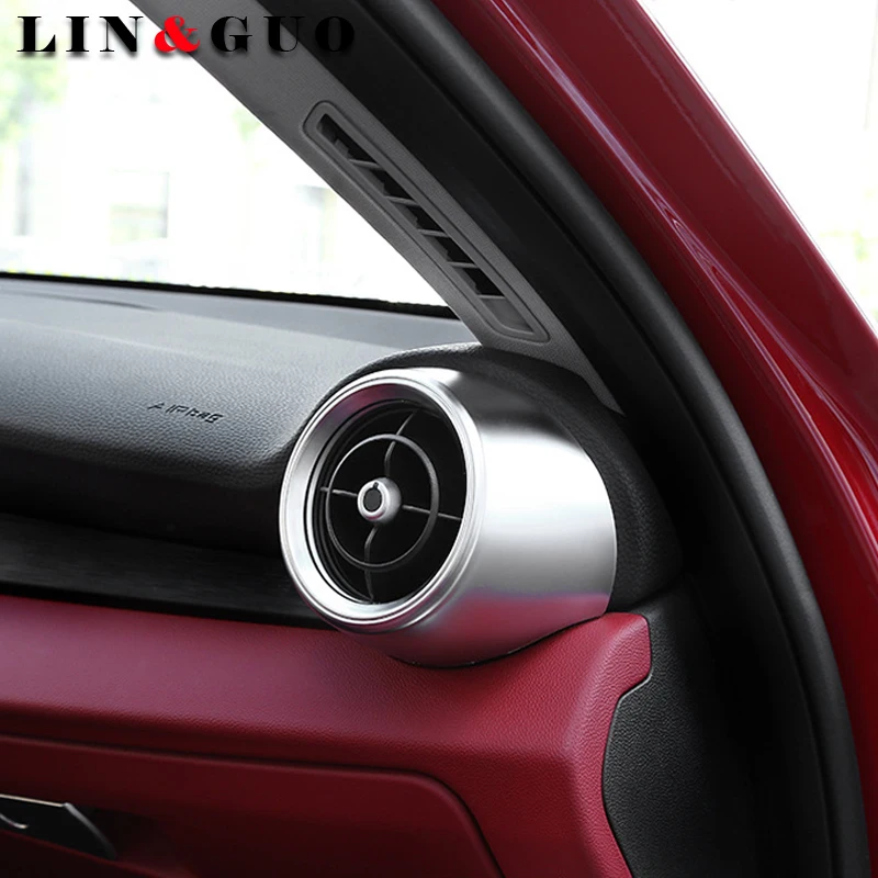 

2 pcs New ABS Chrome Side Air Conditioning Vent Outlet Cover Trim hub caps For Alfa Romeo Giulia 2017 car styling