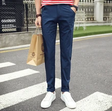 Aliexpress china billig großhandel 9 arten von farbe 2016new frühling sommer stretch schlank dünnschliff junge männer mode casual hosen