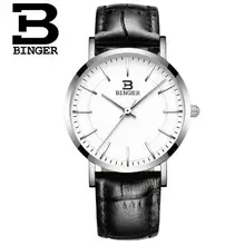 Switzerland Binger relogio masculino Watch Leather Ultra Thin Quartz Lady Watches Top Brand Luxury Casual Waterproof Wristwatch