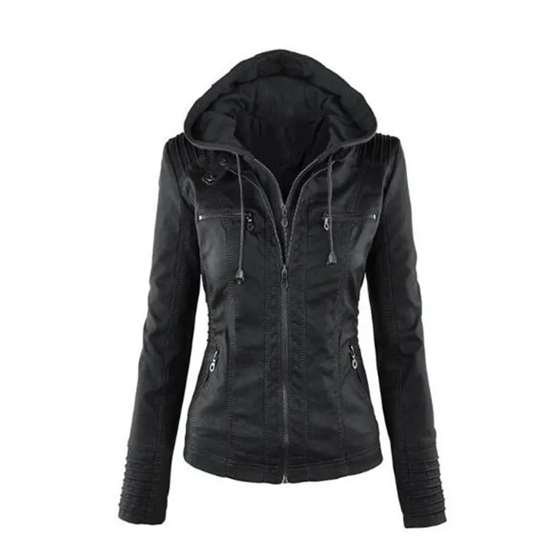 Online 2019 Winter Faux Leather Jacket Women Casual Basic Coats Plus Size 7XL Ladies Basic Jackets Waterproof Windproof Coats Female