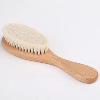 

Natural Soft Goat Bristle Hair Sweeping Brush Men Beard Comb Oval Wood Handle Barber Dust Brush For Broken Hair Cleaning Tool