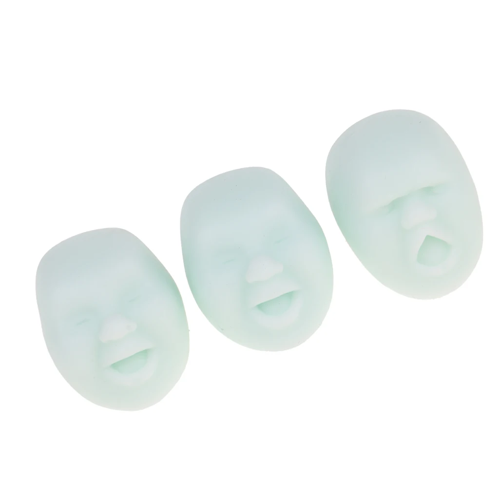 3pcs Soft Rubber Squeeze Human Face Ball Stress Relief Vent Toy Tricky Props Finger Rehabilitation Training Toy Gift Novelty