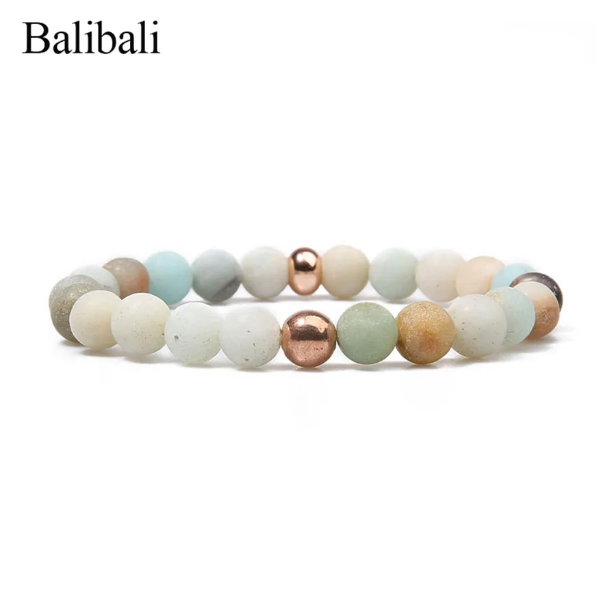 

Balibali Classic 8MM Women Bracelet Mix Matte Natural Stone Bracelets & Bangles Friendship Gifts Men Jewelry Pulseira Feminina