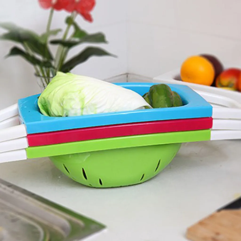 Многофункциональный складной кухонный дуршлаг для фруктов и овощей сливная корзина для мытья пластиковая дренажная корзина для овощей