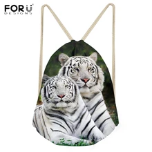 FORUDESIGNS/Прохладный 3D животного бенгальский белый с принтом тигра Для мужчин завязки сумки модные брендовые рюкзаки для мальчиков Softback Сумка для хранения