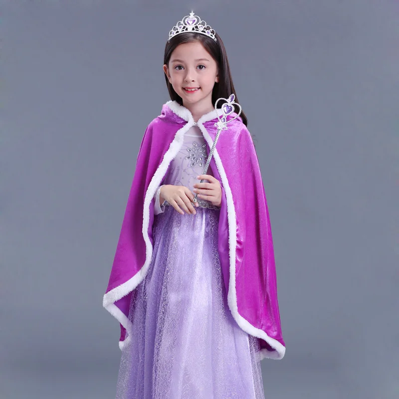 

2018 Children Christmas Clothing Red Hooded Cloak Monsoon Kids Outerwear Clothes Girls Warm Shawl Girls Cartoon Princess Costume