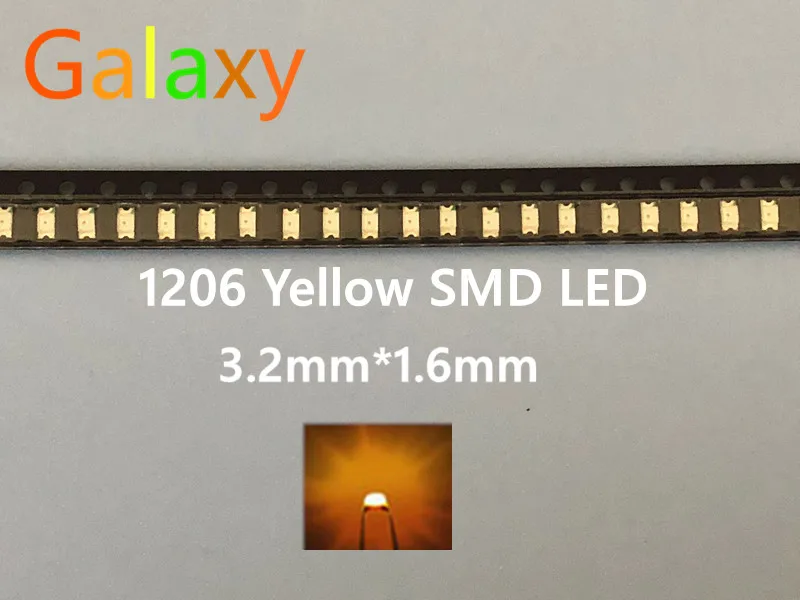 

Orange/Amber 1206 SMD SMT Super bright LED lamp light High Quality New 600-610nm 200-300mcd 2.0-2.6v smd 1206 led diodes 1000PCS