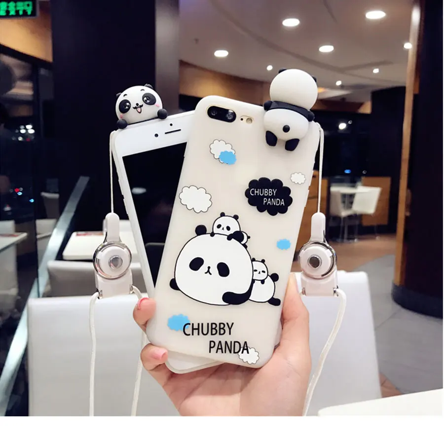 KISSCASE 3D Cute Panda Чехол для iPhone X 7 8 Plus прекрасная игрушка панда крышка силиконовая 6 S 6s