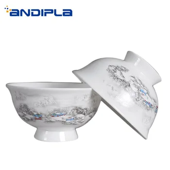 

5 Inch Bone china Rice Jingdezhen Art Tableware Dinnerware Anti-scalding Soup Bowls Ramen Bowl Home Supplies Container Crafts