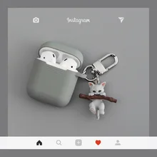 Силиконовый чехол с милым котом для Apple Airpods 1 2 аксессуары чехол Защитная крышка сумка коробка для наушников чехол Брелок с фигурками из мультфильмов подарки