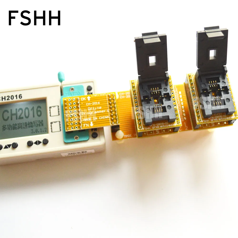 Offline programmers CH2016 SPI FLASH programmer+6X8mm QFN8+QFN8 test socket Production 1 drag 2 programmer Offline programmers CH2016 SPI FLASH programmer+6X8mm QFN8+QFN8 test socket Production 1 drag 2 programmer