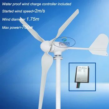 

600W ac 12v/24v high efficient wind power generator white mill with charge controller
