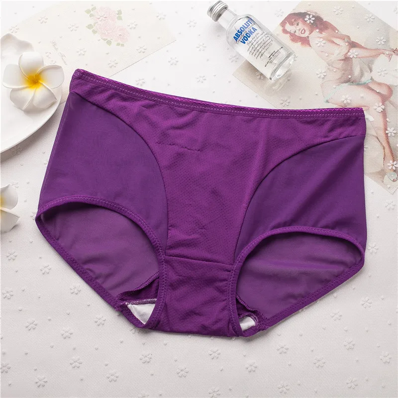 

Sexy transparent lace female panties cotton high waist abdomen drawing seamless briefs plus size panty lace women Underwear