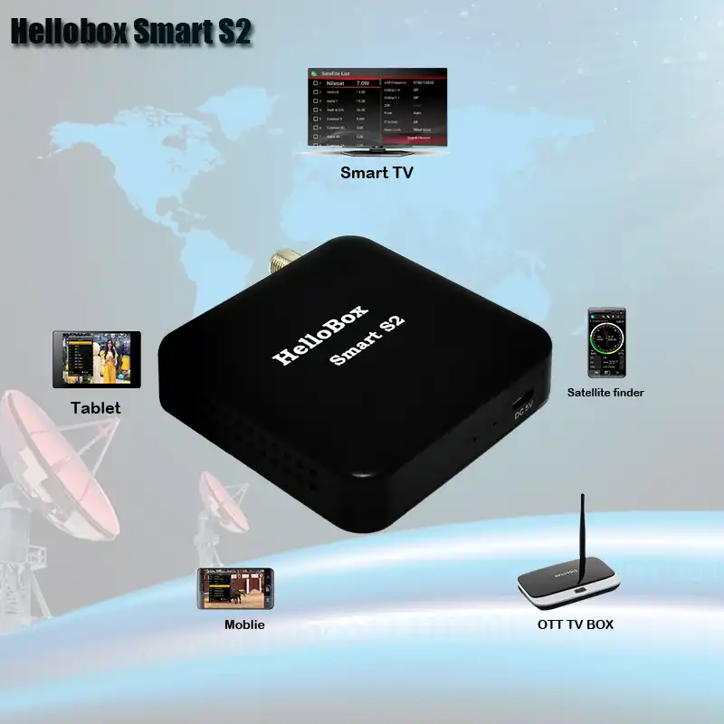 Hellobox Smart S2 TV Receiver Play On Mobile Phone Satellite Finder