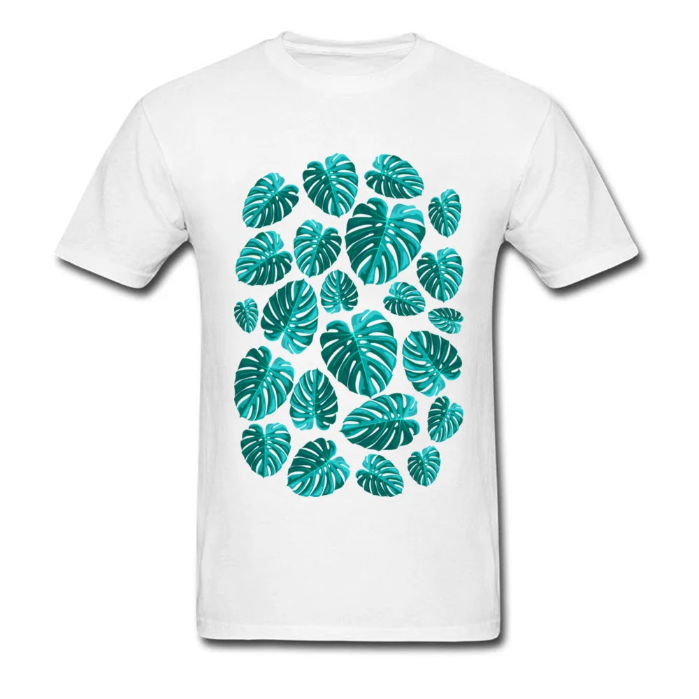 Tropical Leaf Monstera Plant Pattern T-shirts New Fashion Mens Lovers Day Tops Tees Personalized Sweatshirts O-Neck Pure Cotton Tropical Leaf Monstera Plant Pattern white